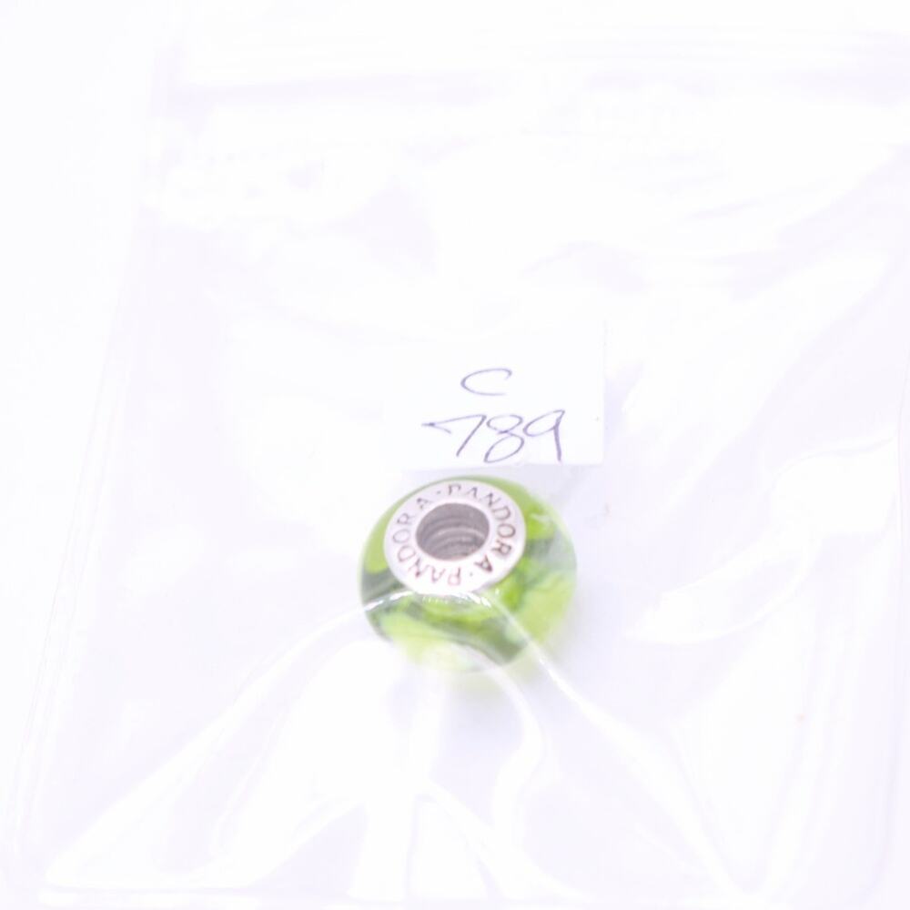 Authentic Pandora Lime Green with Lime Hearts Charm - Picture 10 of 10